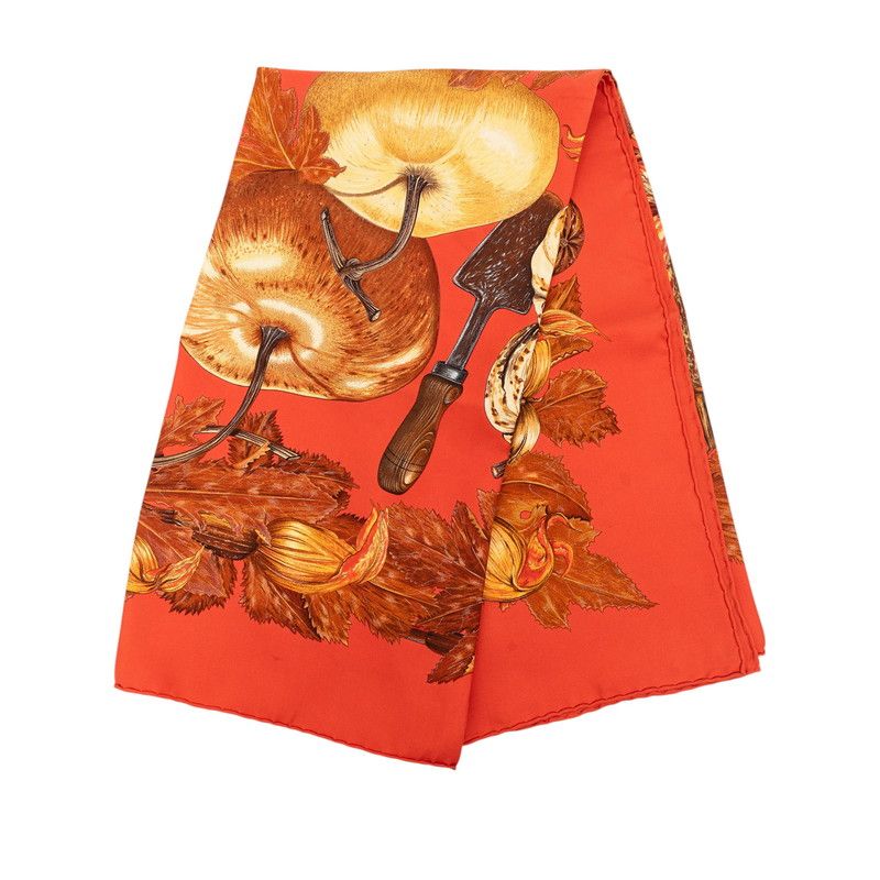 Hermes Carre 90 Citrouilles Et Coloquintes Pumpkin And Colocinto Scarf Large — view 2