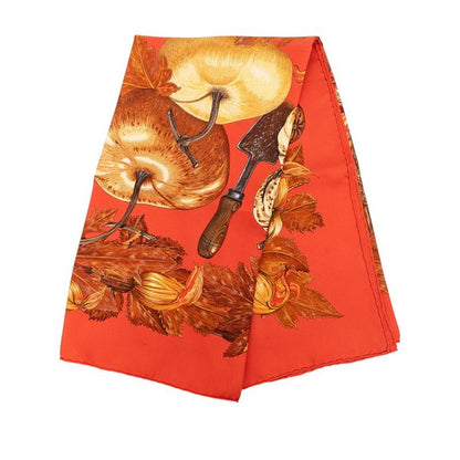 Hermes Carre 90 Citrouilles Et Coloquintes Pumpkin And Colocinto Scarf Large — view 2