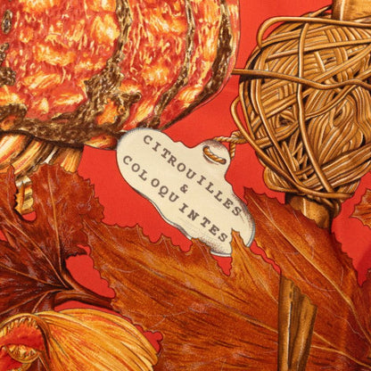 Hermes Carre 90 Citrouilles Et Coloquintes Pumpkin And Colocinto Scarf Large — view 3