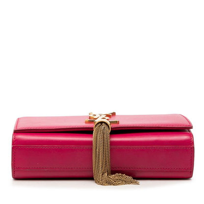 Saint Laurent YSL Monogram Classic Kate Tassel Chain Shoulder Bag Pink Leather — view 3