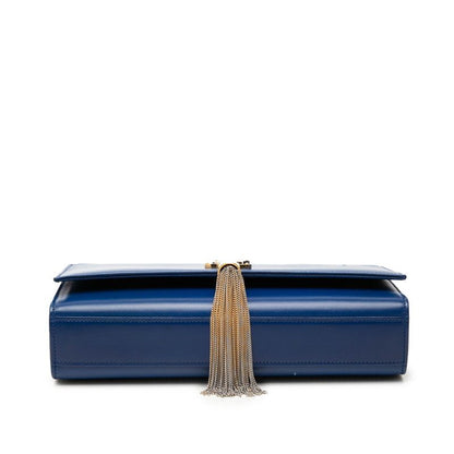 Saint Laurent YSL Monogram Classic Kate Tassel Chain Shoulder Bag Blue Gold — view 3