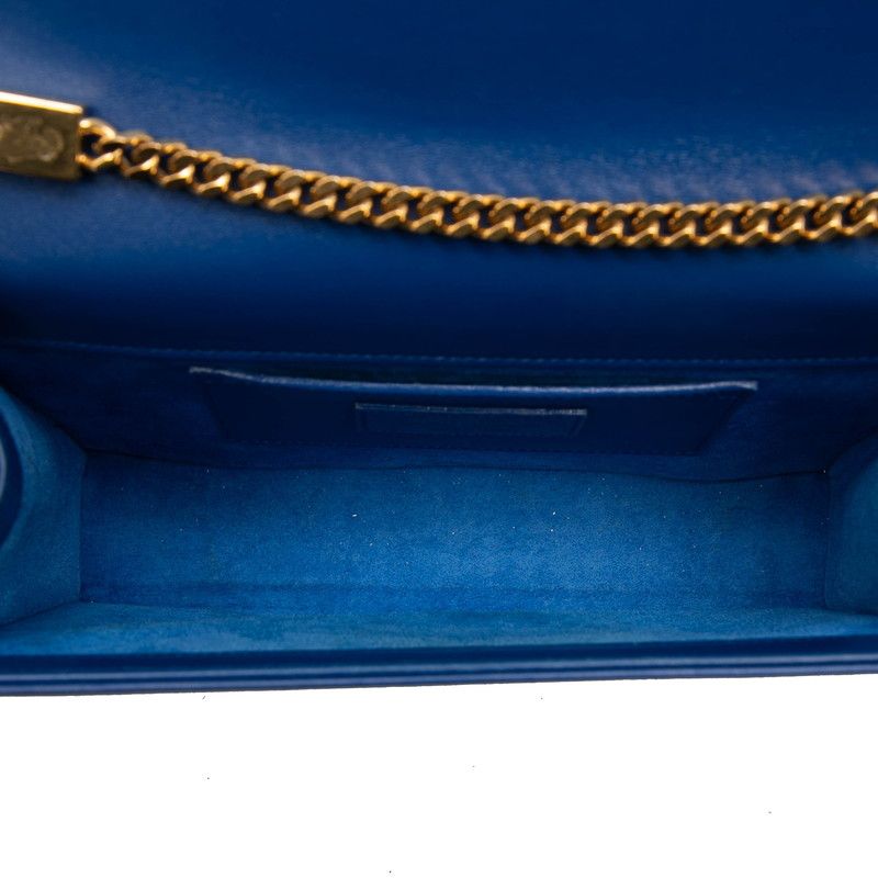 Saint Laurent YSL Monogram Classic Kate Tassel Chain Shoulder Bag Blue Gold — view 4
