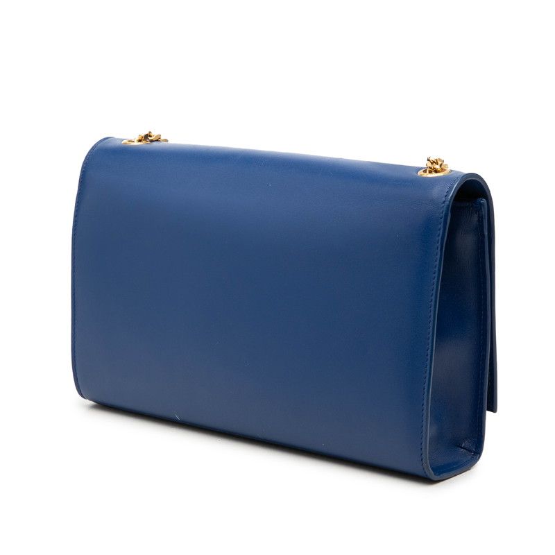 Saint Laurent YSL Monogram Classic Kate Tassel Chain Shoulder Bag Blue Gold — view 2