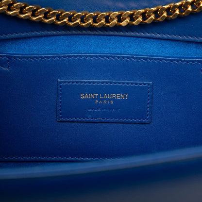 Saint Laurent YSL Monogram Classic Kate Tassel Chain Shoulder Bag Blue Gold — view 5