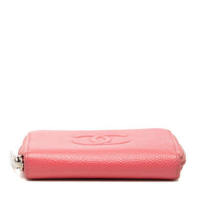 Chanel CC Logo Coin Purse Pink Caviar Leather — view 3