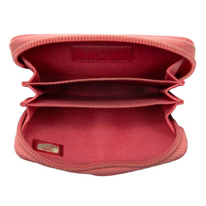 Chanel CC Logo Coin Purse Pink Caviar Leather — view 4