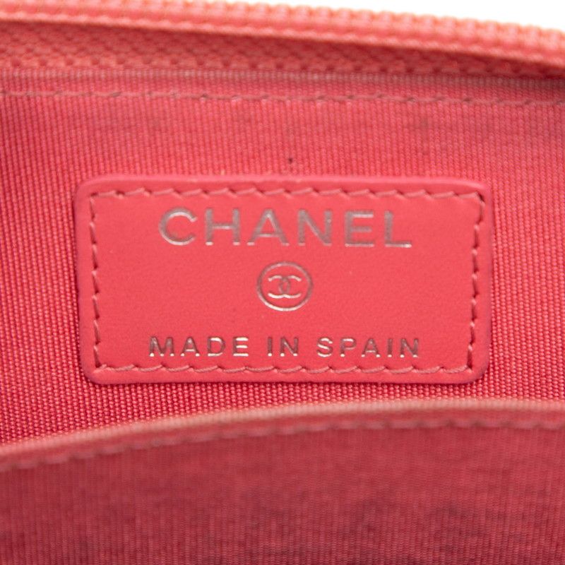 Chanel CC Logo Coin Purse Pink Caviar Leather — view 5