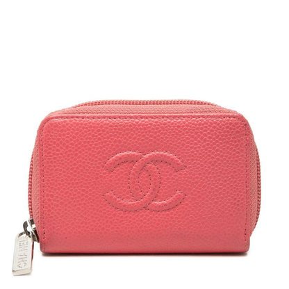 Chanel CC Logo Coin Purse Pink Caviar Leather