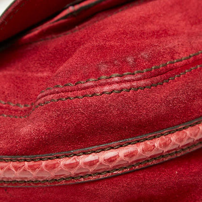 Cartier Marcello Crossbody Shoulder Bag Red Leather Suede — view 5