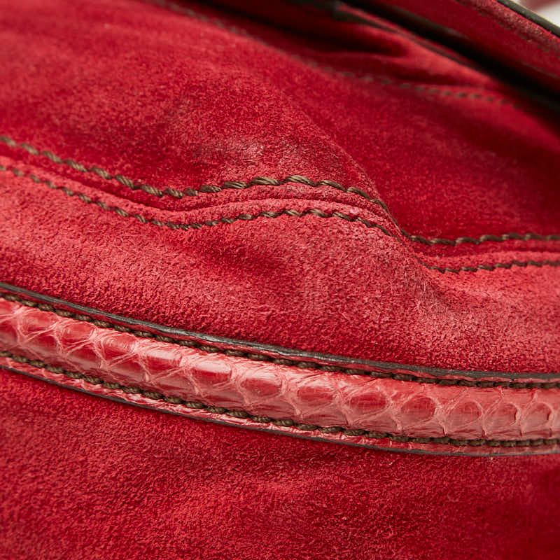 Cartier Marcello Crossbody Shoulder Bag Red Leather Suede — view 4