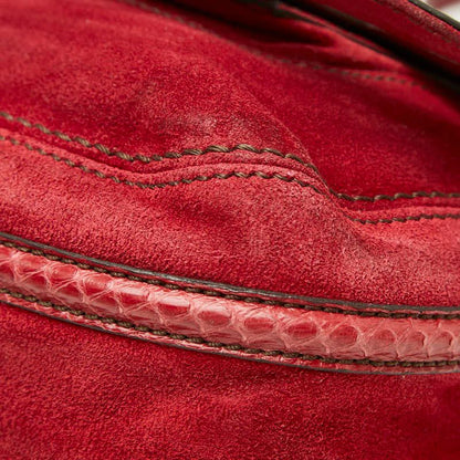 Cartier Marcello Crossbody Shoulder Bag Red Leather Suede — view 4