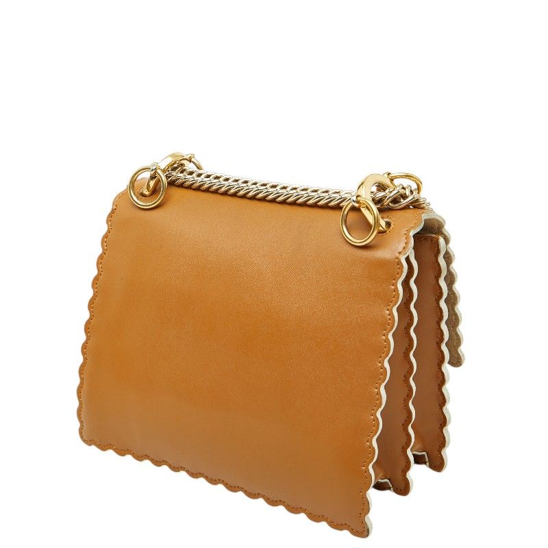 Fendi Canai Mini Chain Shoulder Bag Brown Leather — view 2