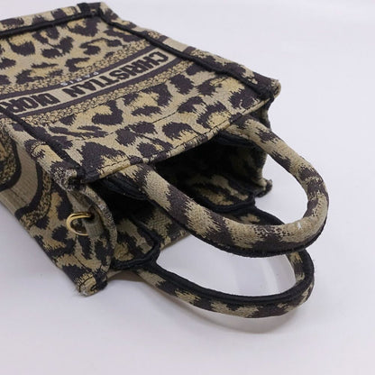 Dior Book Tote Mini Leopard Vertical Handbag 2-Way Gold — view 3