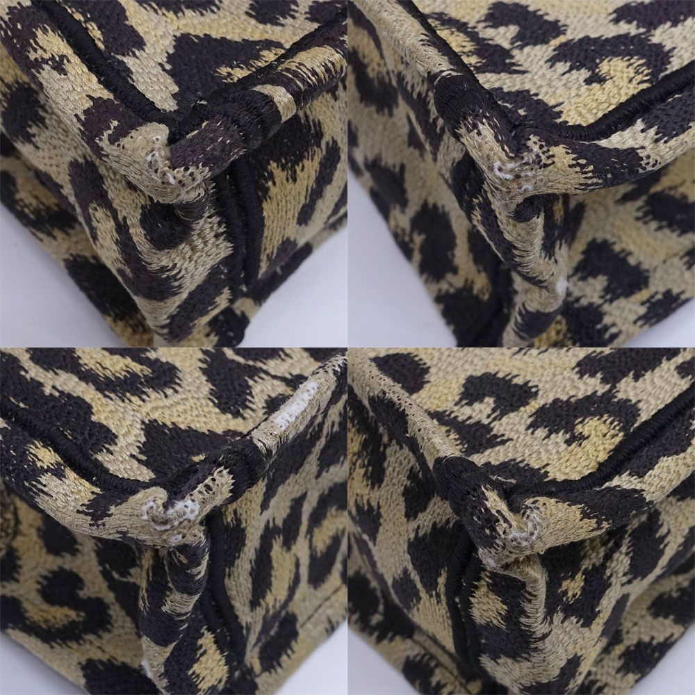Dior Book Tote Mini Leopard Vertical Handbag 2-Way Gold — view 5
