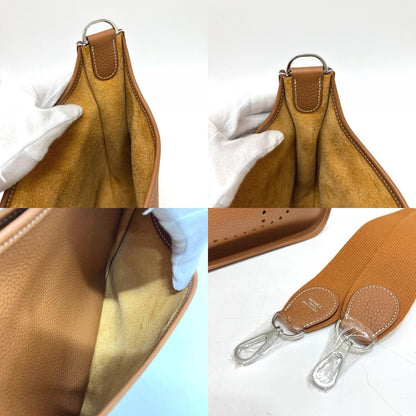 Hermes Shoulder Bag Evelyne Trois Taurillon Clemence Gold — view 8