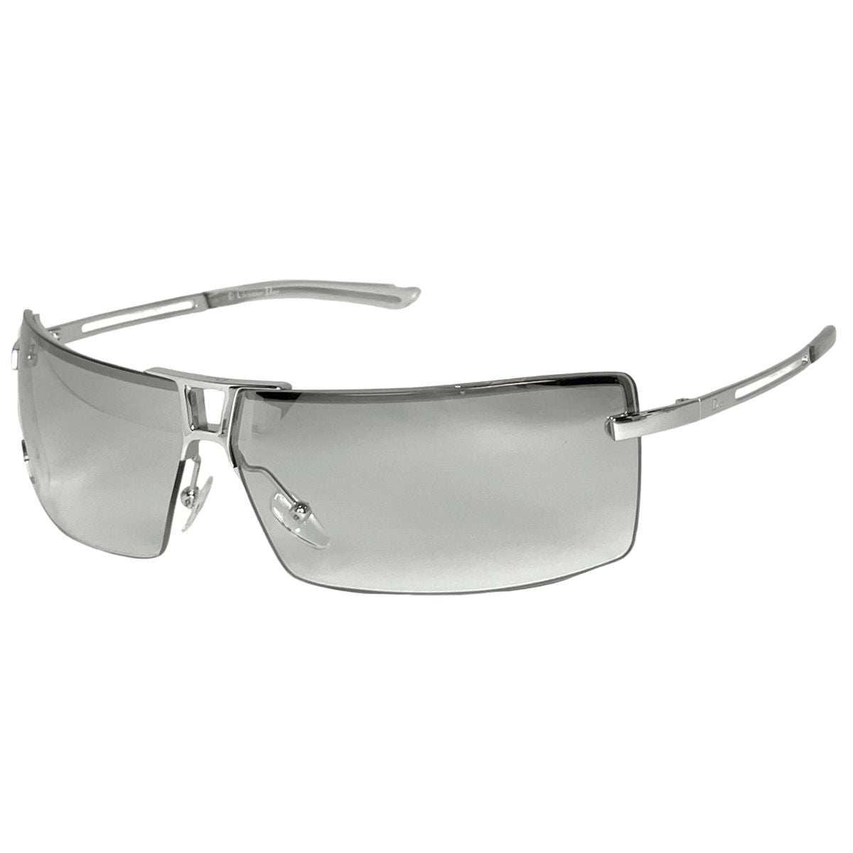 Dior Logo Sunglasses Eyewear Metal Silver