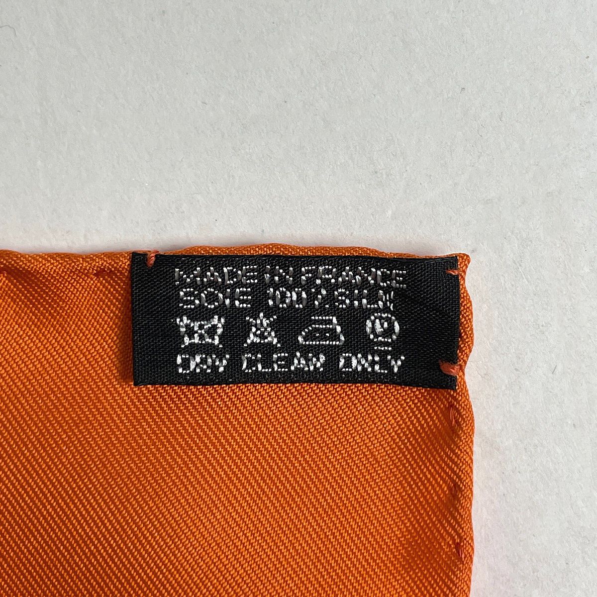 Hermes Carre 90 Bolduc Ribbon Scarf Silk Orange — view 2