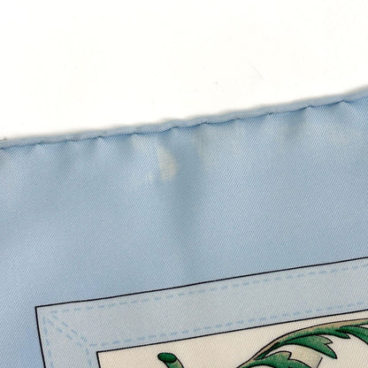 Hermes Carre 90 Costumes Civils Actuels Modern Citizen Scarf Silk Blue — view 4