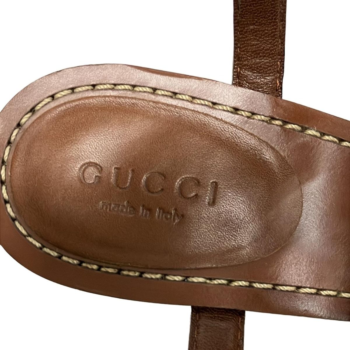 Gucci Sandals C Brown Interlocking G Wedge Sole Leather 35.5 — view 5