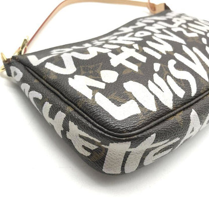 Louis Vuitton Monogram Graffiti Pochette Pouch Hand White Brown — view 6