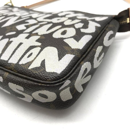 Louis Vuitton Monogram Graffiti Pochette Pouch Hand White Brown — view 5