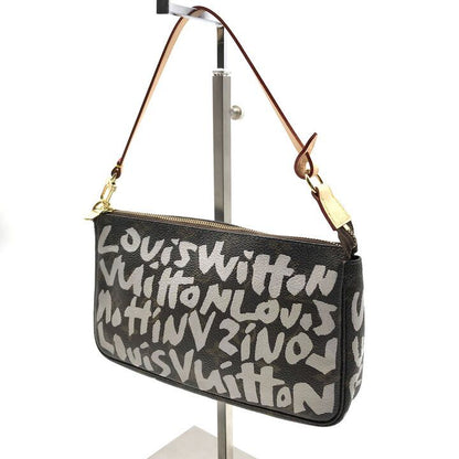 Louis Vuitton Monogram Graffiti Pochette Pouch Hand White Brown — view 3
