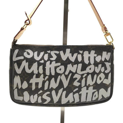 Louis Vuitton Monogram Graffiti Pochette Pouch Hand White Brown — view 2
