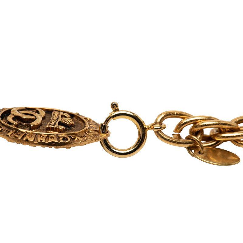 Chanel CC Logo Chain Necklace Gold Plated — view 4