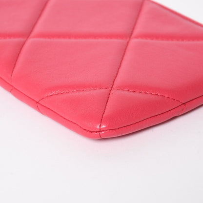 Chanel 19 Dixneuf Pouch CC Logo Lambskin Pink Gold — view 8