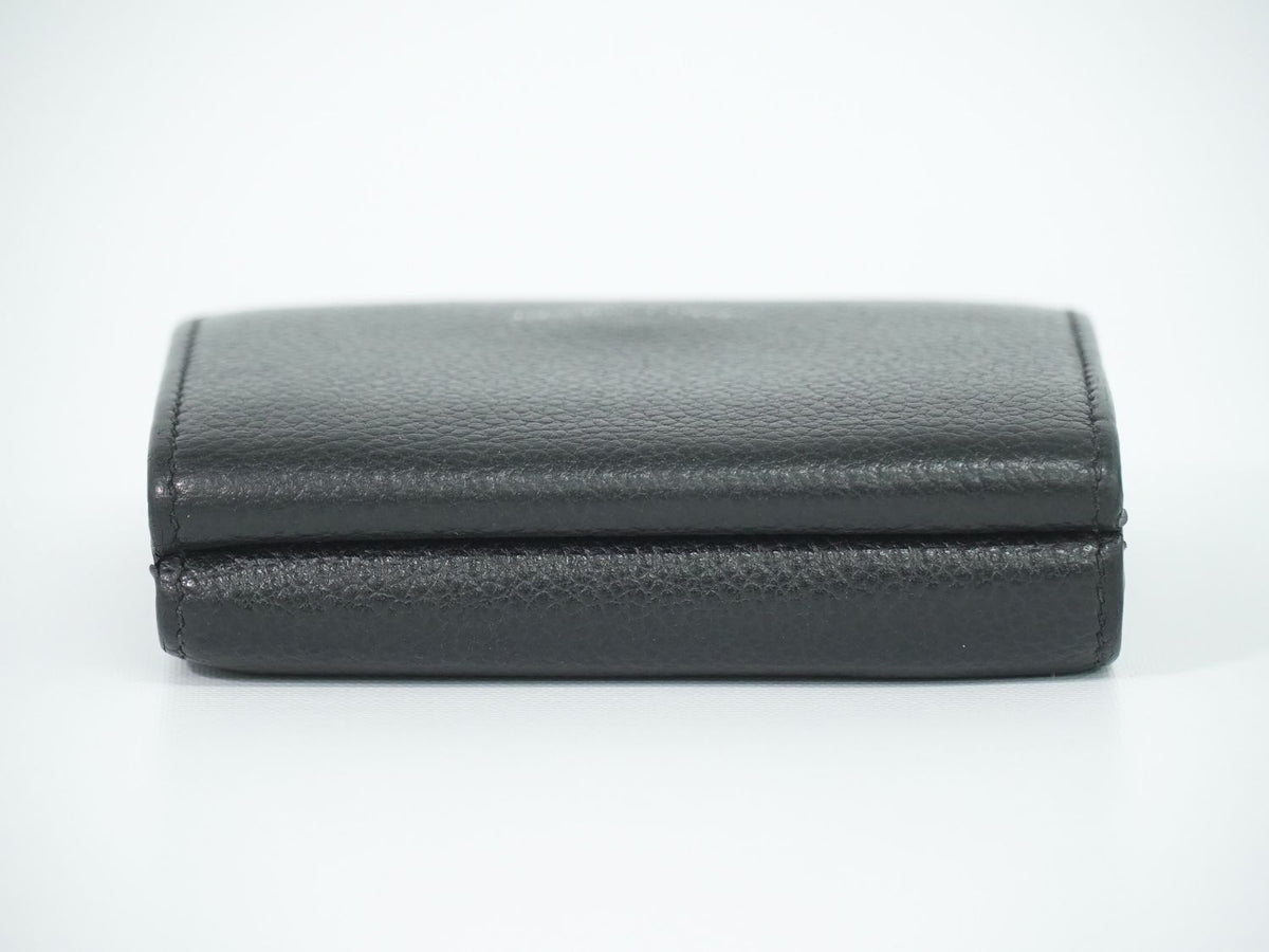 Saint Laurent Logo Trifold Wallet Compact Leather Black — view 5