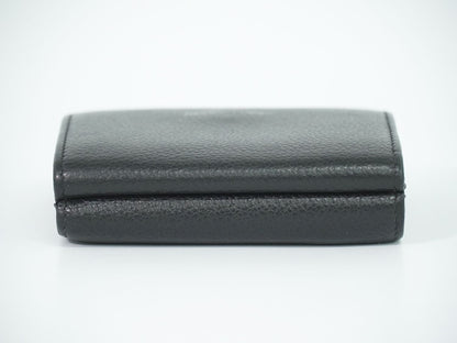Saint Laurent Logo Trifold Wallet Compact Leather Black — view 5