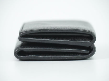 Saint Laurent Logo Trifold Wallet Compact Leather Black — view 4