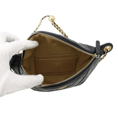 Chanel Belt Bag Quilted CC Logo Lambskin Coco Ball Black — view 5