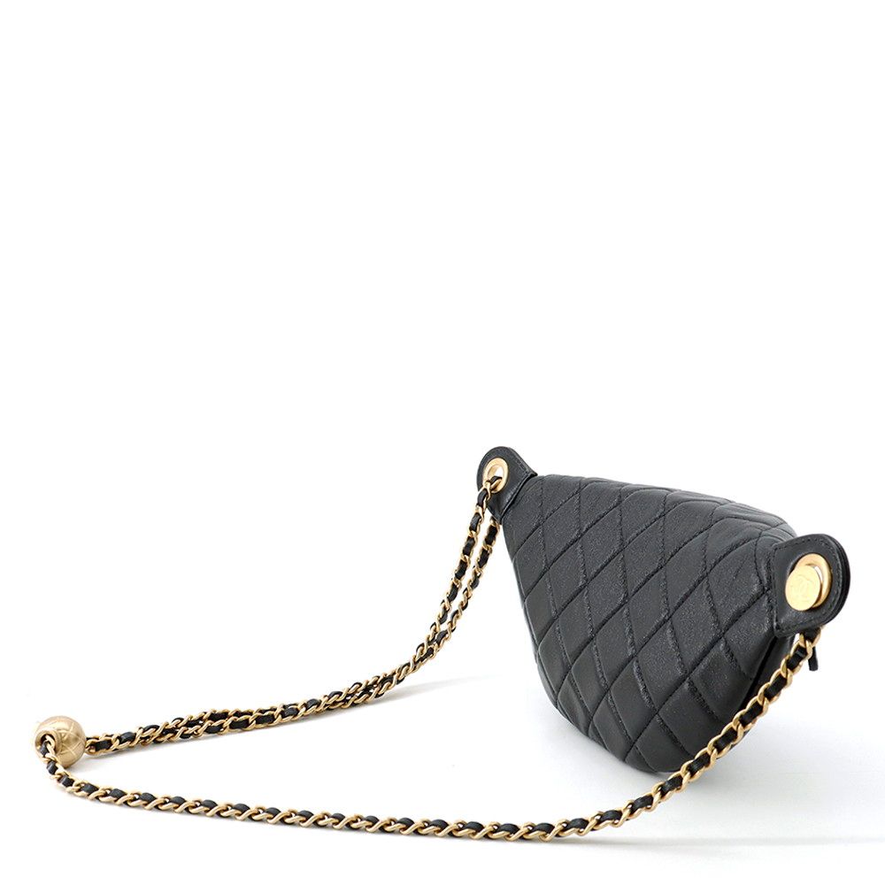 Chanel Belt Bag Quilted CC Logo Lambskin Coco Ball Black — view 2