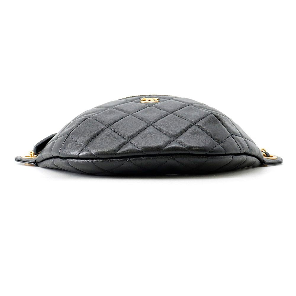 Chanel Belt Bag Quilted CC Logo Lambskin Coco Ball Black — view 3