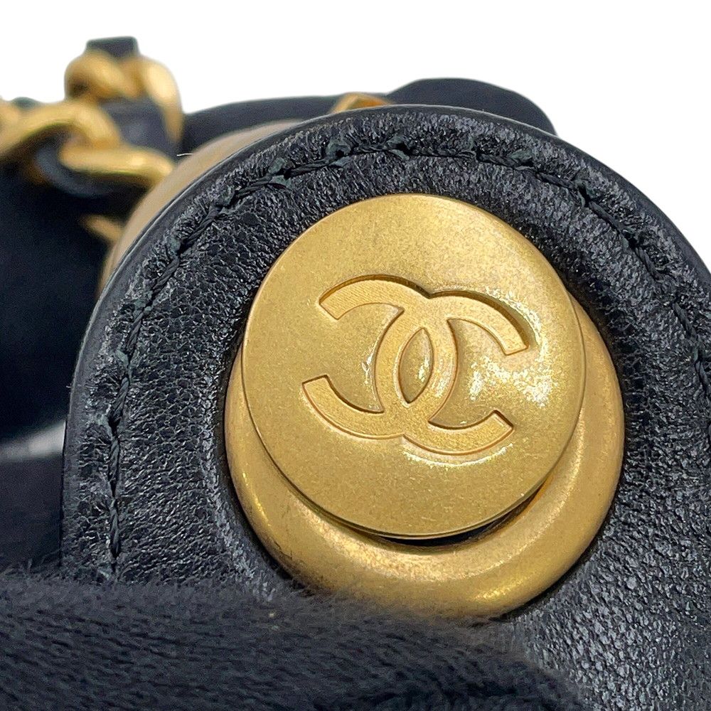Chanel Belt Bag Quilted CC Logo Lambskin Coco Ball Black — view 7