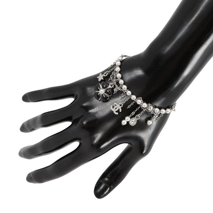 Chanel Bracelet CC Logo Charm Rhinestone Faux Pearl — view 4