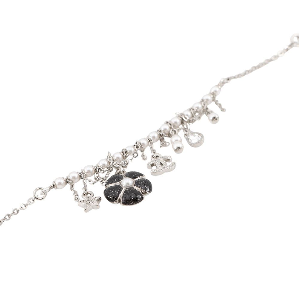 Chanel Bracelet CC Logo Charm Rhinestone Faux Pearl — view 2