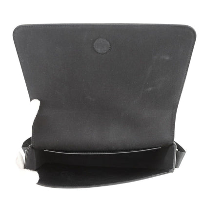 Celine Shoulder Bag Triomphe Flap Messenger Leather Black — view 5