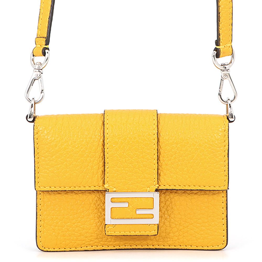 Fendi Shoulder Bag Micro Flat Baguette Pochette Leather