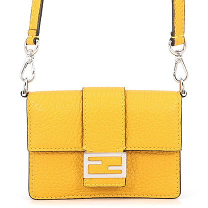 Fendi Shoulder Bag Micro Flat Baguette Pochette Leather