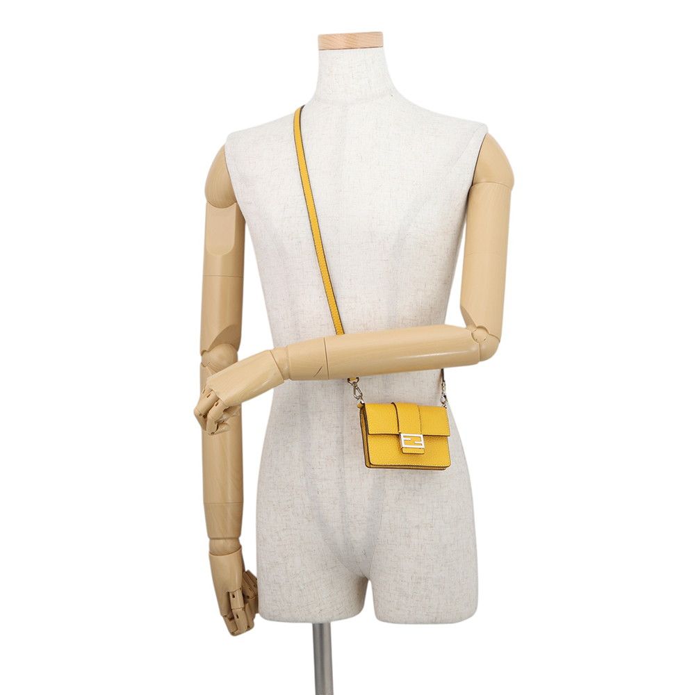 Fendi Shoulder Bag Micro Flat Baguette Pochette Leather — view 4