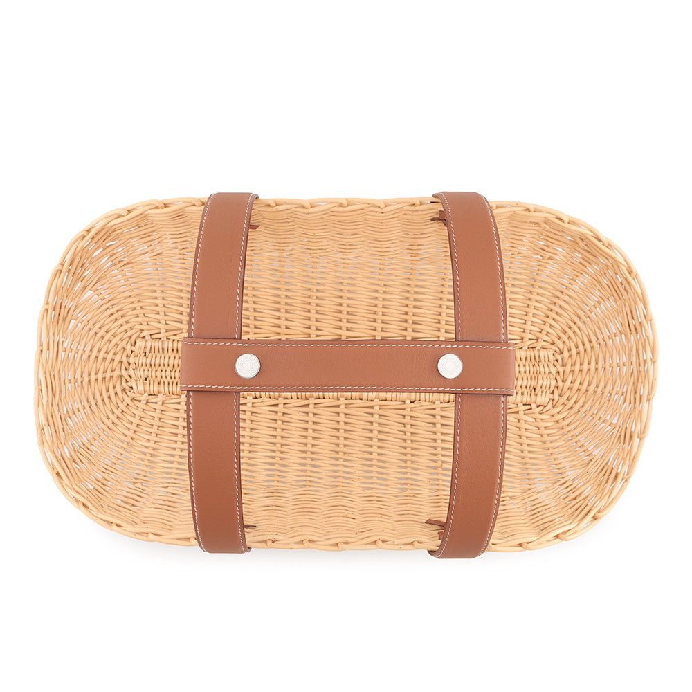 Hermes Basket Picnic Natural Brown Willow Leather — view 4