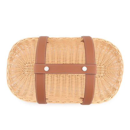 Hermes Basket Picnic Natural Brown Willow Leather — view 4