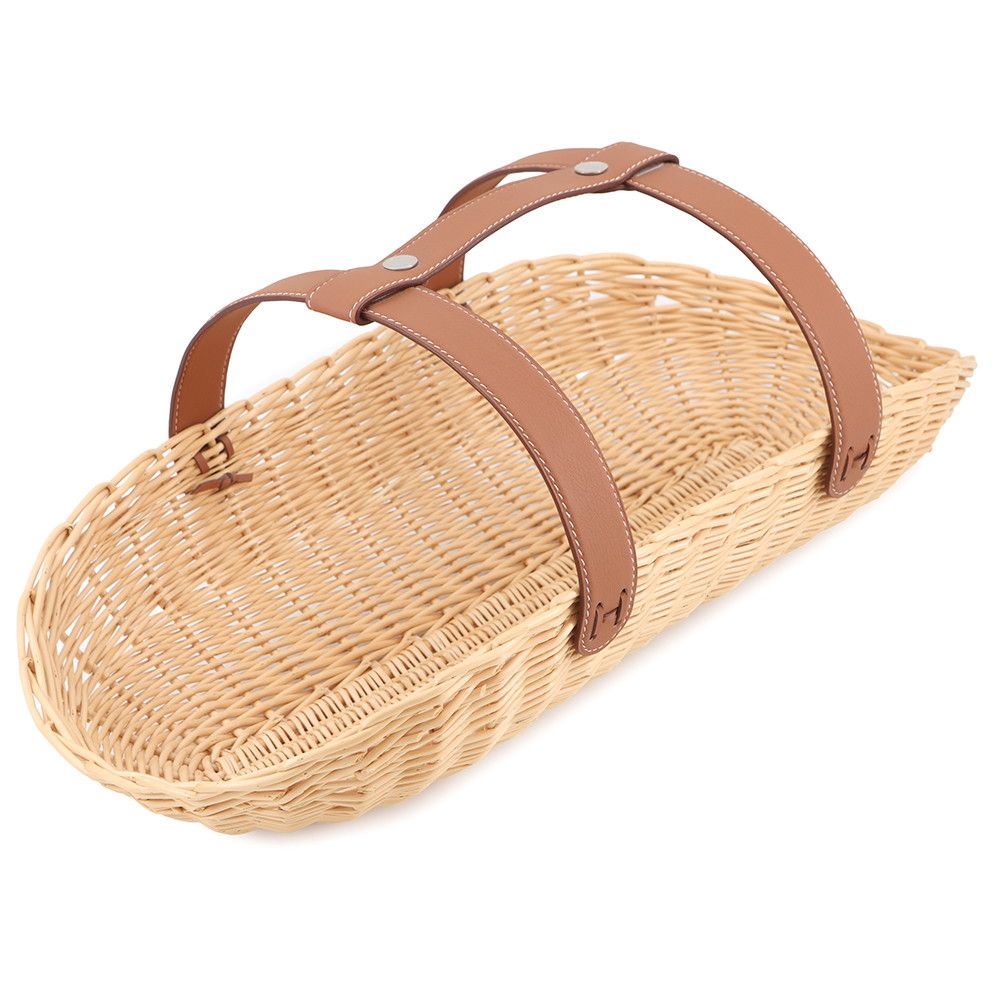 Hermes Basket Picnic Natural Brown Willow Leather — view 5