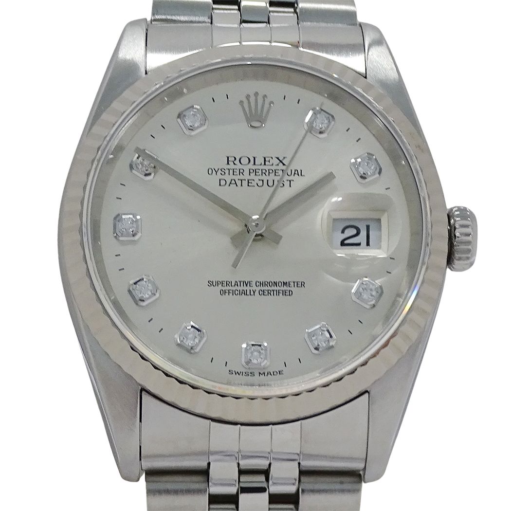 Rolex Datejust Watch Diamond Automatic At Stainless Steel White Gold WG — view 2