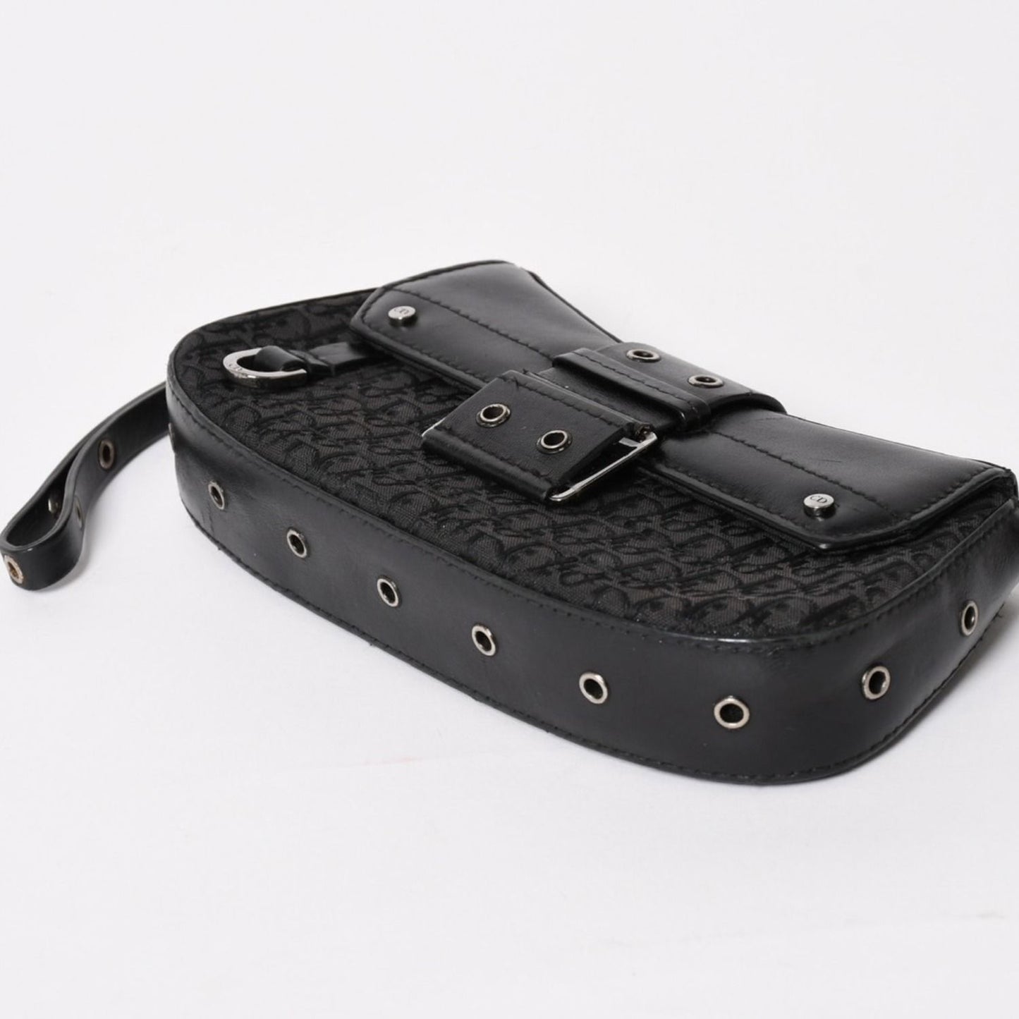 Dior Street Chic Trotter Handbag Black Cotton Canvas Silver — view 6