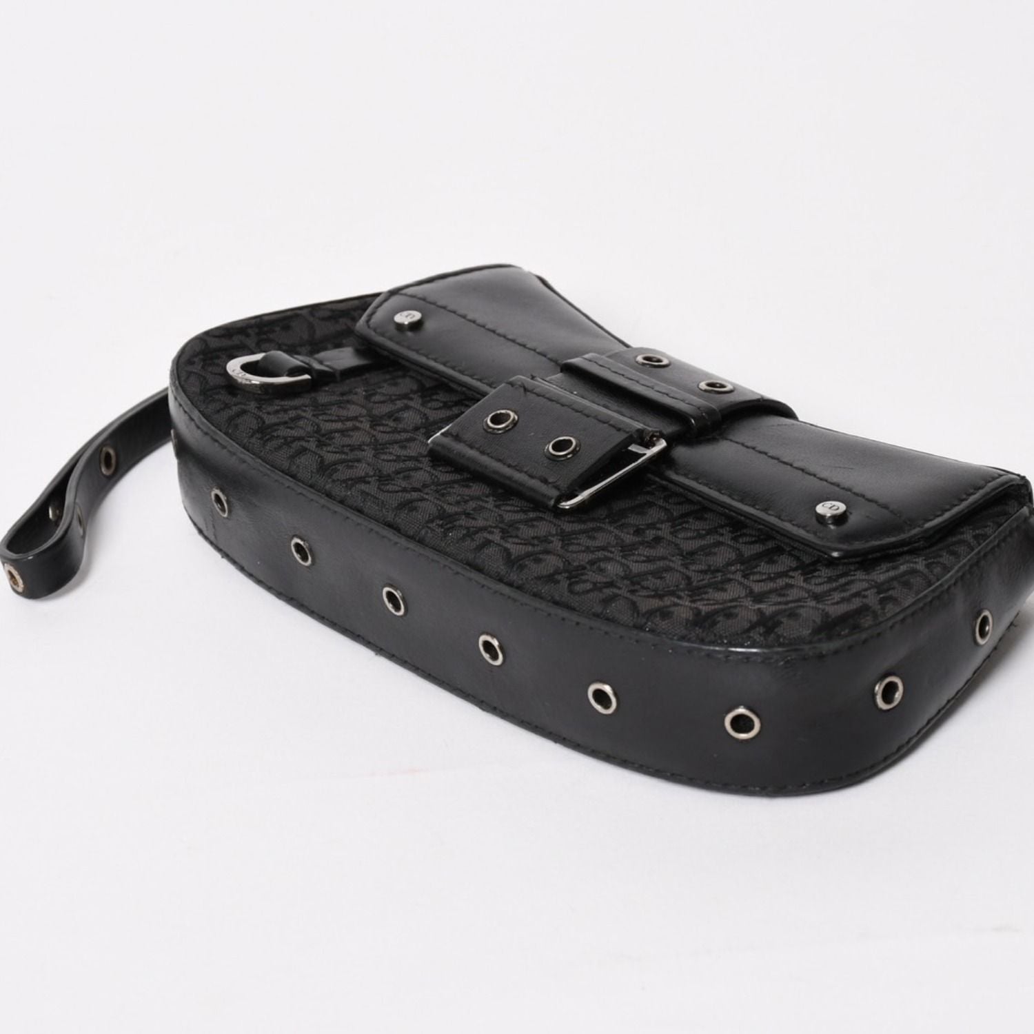 Dior Street Chic Trotter Handbag Black Cotton Canvas Silver — view 6