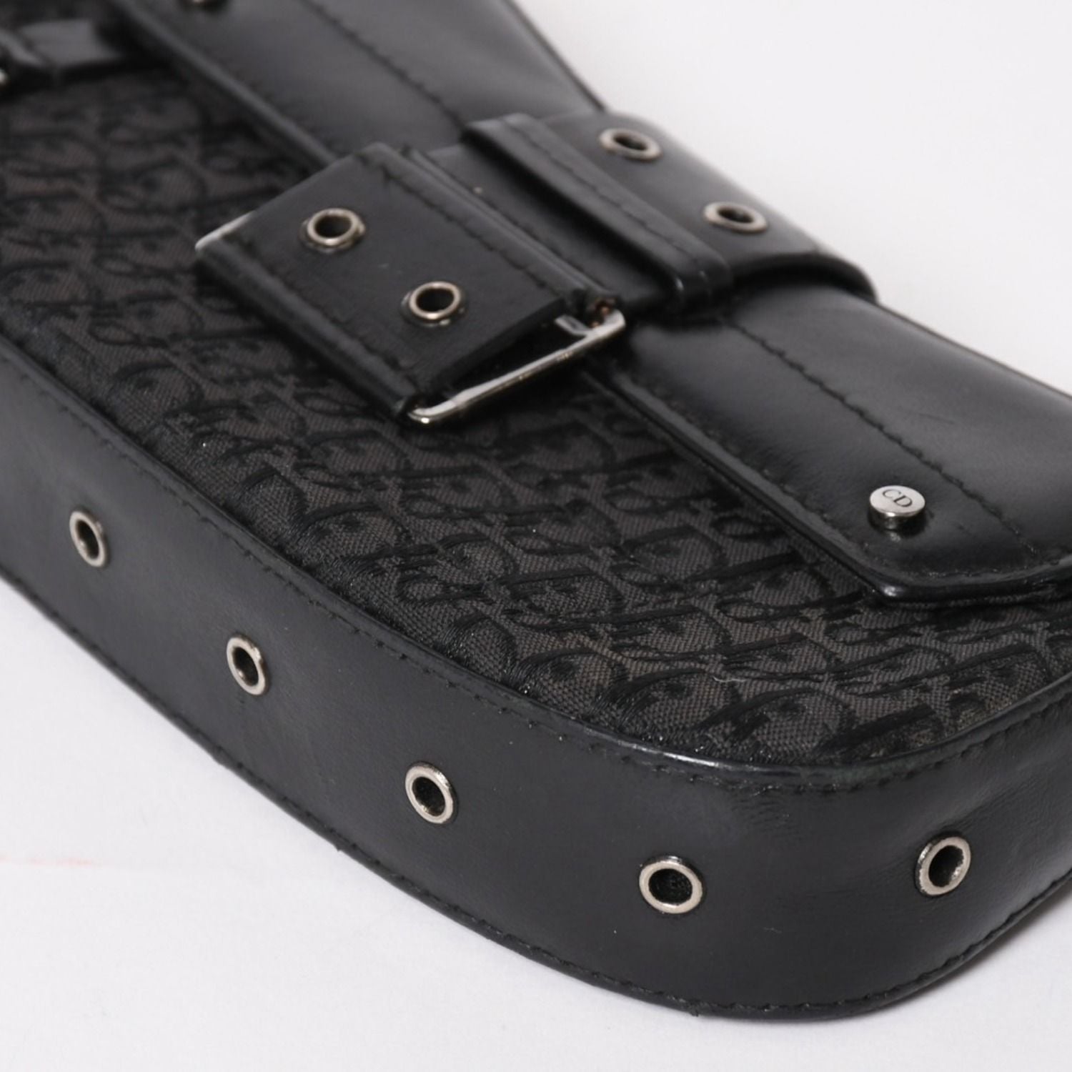 Dior Street Chic Trotter Handbag Black Cotton Canvas Silver — view 7