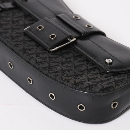 Dior Street Chic Trotter Handbag Black Cotton Canvas Silver — view 7